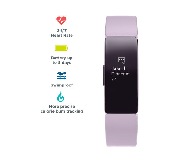 Fitbit Inspire HR Liliowa - 485343 - zdjęcie 2